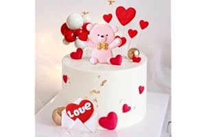 LaVenty Decorazione romantica della torta Cuore Amore Cake Topper Cuore Rosa Decorazione della torta Regalo per matrimonio Fidanzamento Forniture di partito