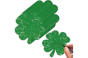MIXTEACH St. Patrick's Day Vierblättrige Kleeblatt-Ausschnitte, große Papier-Kleeblätter, 15,2 cm, grün, 4-blättriges Kleeblatt-Stanzformen für irische St. Patrick's Day, Party, Kinder, Schule, Bastelprojekte,
