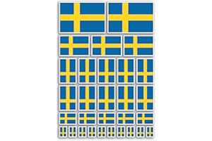 DV DESIGN Foglio adesivo A4 bandiere della Svezia Adesivi in vinile - Paese svedese Europa Bandiera Nazionale Mondiale Vacanze Viaggi Vacanze Auto Estetica #80048