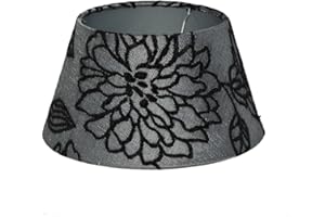 ‎DIRK DAVIDS LEUCHTEN GMBH Lampenschirm für Tischleuchte in Rund Leinen Vera Silber Schwarz TL 30-20-17