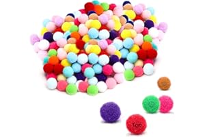 Eupneicu Pompons [1000 Stück], 10mm Pompons Zum Basteln, Mini Filzkugeln Multicolored Flauschigen, Für Partydekoration, Girlanden, Quasten, Haarschmuck, Kleidung