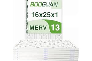 BOOGUAN Filters 16x25x1 MERV 13 Air Filters Pleated HVAC AC Furnace Filters (6-Pack)