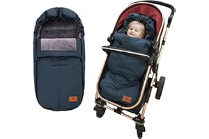 MIRACLE BABY Chanceliere Universelle pour Poussette Imperméable et Coupe-Vent Couverture pour Poussette Sac de Couchage Bébé Hiver Accessoire Poussette (Bleu)