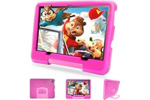 OUZRS Tablet 10 Pulgadas Android 12, 4GB RAM 64GB/TF 256GB ROM, Tablet 5Ghz+2.4Ghz WiFi, 8-Core, Dual Cámara 8+5MP FHD, Función AI, Control Parental, Kid Educativos, Play Store,Tablet WiFi con Funda(Rosa)