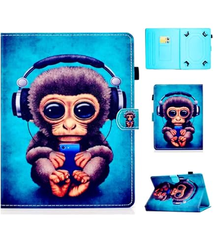 HereMore Custodia Universale A Portafoglio Per Tablet 9-10.1 Pollici – Compatibile Con IPad, Galaxy Tab, Huawei, Lenovo, ASUS, Unicorno