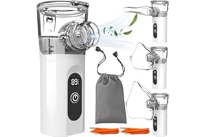 YADOBIG Nebulisateur pour Adultes, Inhalateur Electrique Portable, Nébuliseur Aérosol Bebe, Inhalateur Silencieux avec 2 Masques et 1 Embout