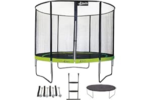 Kangui - Trampoline de Jardin Rond 305 cm + Filet + échelle + bâche + kit ancrage | PUNCHI Vert