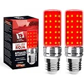 LOOCID E27 Red Night Light Bulbs No Blue Light No Flicker, Pack of 2 | 16W, Red Bulbs for Sleeping, Relaxation, Meditation, T