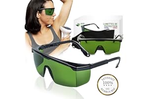 GREEN FRENCHIES G.F. Lunettes Anti Lumiere Pulsée - Lunettes de Protection IPL, Protege contre la Lumière Pulsée, Sac-étui Offert, Indispensable pour Epilation Laser et Manipulation de Techniques IPL