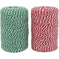 Vivifying Bäcker Bindfäden, 2 Stück x 200m Baumwollschnur für Backen, Fleisch anrichten, Handarbeiten, Geschenke…