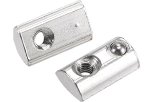 sourcing map M3 T Slot Nuts Roll in Spring T-dado con sfera in acciaio al carbonio per 2020 serie alluminio estrusione profilo guida con 6mm Slot 50Pcs