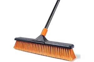 ‎CLEANHOME CLEANHOME Push-Besen für die Bodenreinigung im Freien mit ausziehbarem langem Griff, steife Borsten, robuster Besen für Badezimmer, Küche, Badewanne, Fliesen, Terrasse, Deck, Beton, Industrie