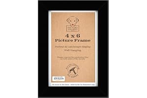 PICTURE FRAMES UK LTD 6x4 Black Picture Frames - 6x4 Black Frame | Thin Black Picture Frame 6 x 4 inch | 4x6 Black Frame | Hang or Stand