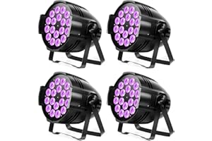 HOLDLAMP 4PCS 18 Foco Par LED, 200W Luz de Escenario RGBW 4 en 1 Con DMX 4/8CH Para Fiesta, Discoteca, Bar, Familiare, Iglesia