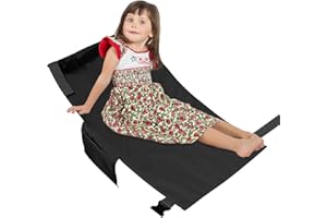 SAVITA Reposapiés de avión para Niños, Cama de Viaje Portátil para Niños Pequeños Cosas Esenciales Viaje Accesorios de Viaje en Avión para Niños Ligero y Plegable (Negro)