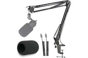 Supporto per microfono Fifine K669 con Parabrezza - Asta Microfono e Filtro Anti-pop Copertura in Schiuma Compatibile con Fifine K669 669B USB Microfono di YOUSHARES