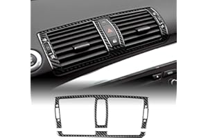 KUNGKIC Control Central de Aire Panel de Ventilación de Fibra de Carbono Calcomanía Decorativa Interior Compatible with BMW Serie 1 E82 E88 2008-2013 Accesorios (Negro)