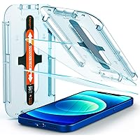 Spigen Glas.tR EZ Fit Panzerglas kompatibel mit iPhone 12, iPhone 12 Pro, 2 Stück, Kratzfest, 9H Härte Schutzfolie