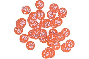 ‎HAPIVIDA 50 Sets Nutztier Identifikations Ohrmarken, Identifikationsnummerierte Tier Ohrmarke Geflügel Ohrmarke, Haltungs hängende nummerierte Marke für Kühe, Rinder, Ziegen(51-100-Orange)