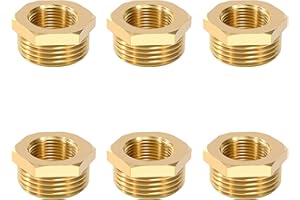 JESUSTREE Riduttore in Ottone Adattatore 3/4" auf 3/8", Filettatura Maschio a Nipplo Filettato Femmina, Adatto per Acqua Potabile, Raccordo Filettato per Tubi Dell'acqua (6 Pezzi)