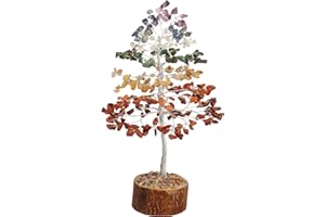 Crocon Sette Chakra Gemma Albero dei Soldi Feng Shui Bonsai per Generatore di Energia Reiki Guarigione Chakra Pietra Bilanciamento Meditazione Spirituale Interno Ufficio Dimensioni 10 Pollici