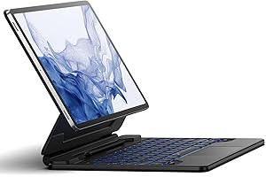 Dexnor Custodia con Tastiera per Samsung Galaxy Tab S10+ Plus/S9+ Plus/S9 FE+ Plus/S8+ Plus/S7 FE/S7+ Plus 12,4" Retroilluminata Magnetico Galleggiante con Touchpad con Supporto Italiano QWERTY, Nero