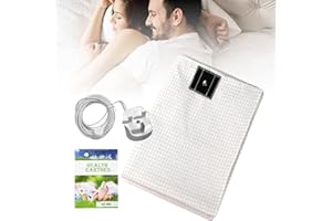 SOFOFUX Grounding Mat Earthing UK, Grounding Bed Sheet with 10% Silver Fiber & 90% Organic Cotton, Natural Wellness and Healthy Earth Energy Mat (68×132cm)