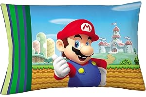 Franco Kids Bedding Super Soft Microfiber Reversible Pillowcase, 20 in x 30 in, Mario