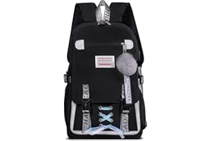 HANXIUCAO Filles Sac À Dos Adolescent Boule De Poils Pull Fleur Sac À Dos 20-35L Femelle Étudiant Collège Verrouillé Cartable Antivol Sac À Dos Avec Port De Charge USB