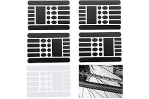 FINALCOOL 5 Pellicole Protettive Per Telaio Per Bicicletta, Protezione Telaio Della Bicicletta Adesivi Per Bici, Adesivo Pvc Antigraffio Per Mountain Bike, Bici Da Corsa (Nero, Trasparente, Fibra Di Carbonio)