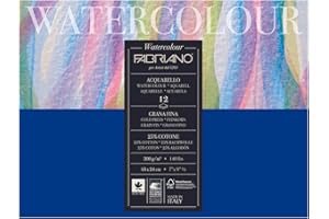 FABRIANO - Watercolour - Bloc 1 côté collé 18x24 cm - 300 GSM - 12 Feuilles Grain Fin