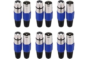 Greluma 12 Stück 3-Polige XLR-Anschlüsse, Männlich/Weiblich für DMX-Signalkabel oder Audio-Mikrofon