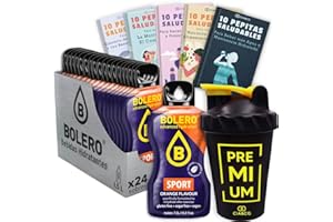 24 x Bevanda Bolero arancione isotonico idratante senza zucchero (24 x 9 g) + 50 pepite sane per una vita più sana by Cia&Co + 1 flacone mixer shaker esclusivo Cia&Co (500 ml)
