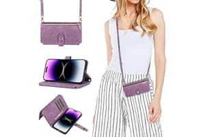 GoodcAcy Funda para Huawei P20 Pro, Durable PU Leather Wallet Phone Cases con Kickstand, Huawei P20 Pro Carcasa con Tarjetero Magnético Flip Cover Cordón Muñequera Cremallera Morado