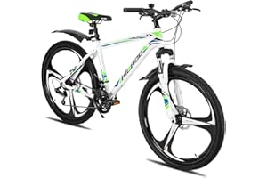 HH HILAND HILAND 3/6 Spokes 26 Inch Mountain Bike wth 21 Speeds Drivetrain, Aluminum Frame 26 Inch MTB for Adult, Disc-Brakes Mountain Bicycle for Men Women