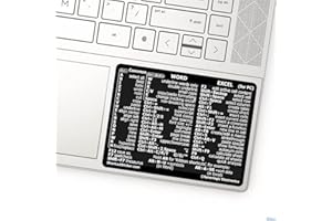 SYNERLOGIC Word/Excel (for Windows PC) Reference Guide Shortcuts Sticker, Laminated, No-Residue Vinyl (Black/Small)