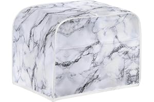 Micoklinlin Hülle für 2-Scheiben Bunt Toaster-Doppelschlitz-Toaster mit Tasche Weiß marmoriert Toaster Abdeckung mit Hanging Loop für Küche Toaster Zubehör Schutzhülle