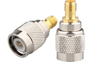 Jopto 2 adaptadores de Antena SMA Hembra a TNC Macho, Adaptador Recto TNC Macho a SMA Hembra convertidor para Antena CB, Radio SMA WiFiWiMax y Antenas de teléfono móvil Instrumentación inalámbrica