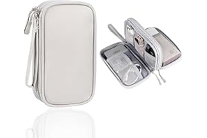 SCDZY Kabeltasche Organizer, Doppelte Elektronische Tasche Reise Kabel Organizer Elektronik Zubehör Tasche Wasserdicht Kabeltasche Klein für Handy Kabel Festplatte (Grau)