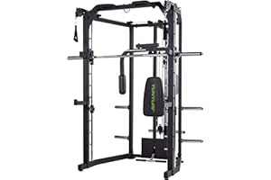 ‎TUNTURI Tunturi Full Smith Machine SM80, Kraftstation Multigym, mit Flaschenzug, Klimmzugstange, Butterfly
