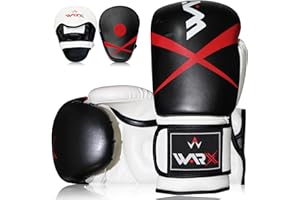 WARX Boxing Gloves and Pads set Focus Punch Mitts MMA Training Sparring Hook and Jab strike target with Punching Gloves