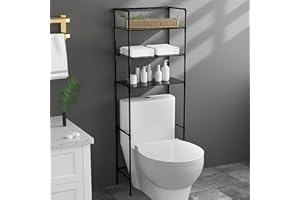 FANOYA Estanteria Baño Encima WC, Estantes de Baño sobre El Gabinete del Inodoro, Fácil de Montar y Ahorra Espacio, Organizador de Baño Independiente, 45 * 25 * 150 Cm