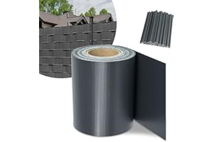 SWANEW PVC Sichtschutzstreifen Doppelstabmatten Zaun Gartenzaun Sichtschutz, 70 m x 19 cm inkl.60 Befestigungsclips, Anthrazit PVC Sichtschutzfolie für Doppelstabmattenzaun