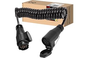 ‎CXTM CXTM 13 polig auf 13 polig Anhängerkabel, 13 polig Verlängerungskabel 3 Meter, 13 polig auf 13 polig Adapterkabel Universal Anhänger/RV/Wohnwagen/PKW Kabel (3M)