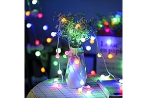 LEDYA Globe String Lights Mains Powered, 5M/16.4ft 50 LED Outdoor Fairy Lights, Waterproof IP44, 8 Modes, Memory Function, for Christmas Tree, Party, Terrace Decoration [Energy Class A+]