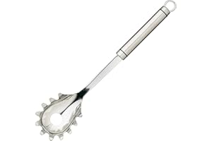 PRO-TOOLS & SOFT GRIP TOOLS KitchenCraft Professional Spaghetti-Löffel, Ovaler Edelstahl-Nudellöffel mit Griff, Silber, 32,2 cm lang, 1 Stück