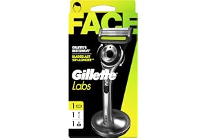 Gillette Labs Men's Razor + 1 Razor Blade Refill, with Exfoliating Bar, Gift for Men, Includes Premium Magnetic Stand