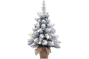A-SZCXTOP 20 Zoll Mini Weihnachtsbaum Desktop Baum mit Schnee bedeckt künstliche Weihnachtsbaum für zu Hause und büro Desktop Dekoration（50cm）