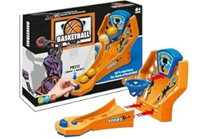 PNJB Kids Plastic Finger Basketball Shooting Toy, Interactive Desktop Basketball with Light & Scoreboard, Lightweight & Portable, Educational, Fun Toy for Kids