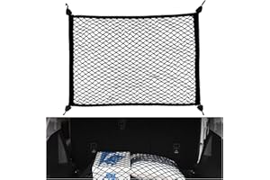 OMJMYY Filet de Rangement Coffre de Voiture 80x100cm Extensible Jusqu'à 210 x140cm Filet Coffre Voiture pour Bagages avec 4 Crochets Bagages Fixe en Extensible pour Plupart des Voitures